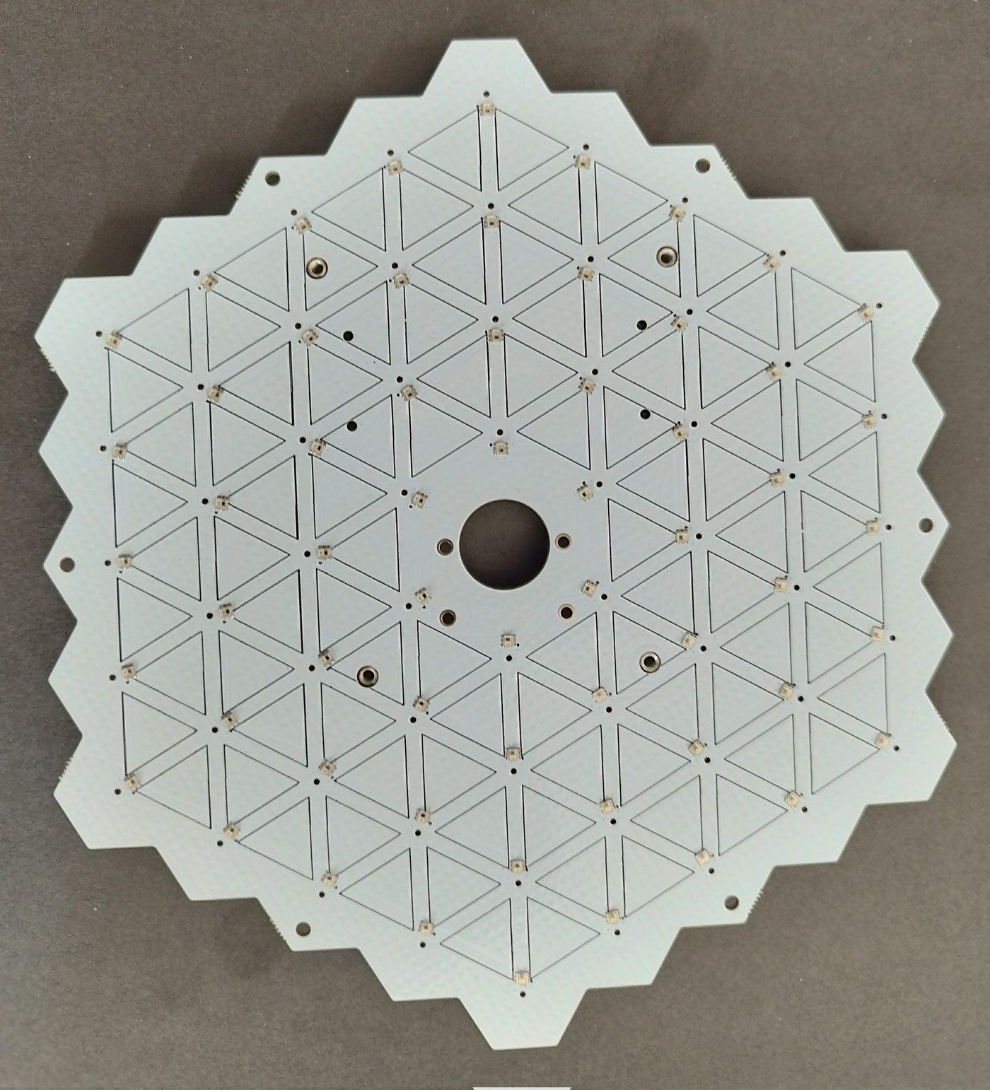 Hexagonal 60-microphone array PCB designed by IARI Labs