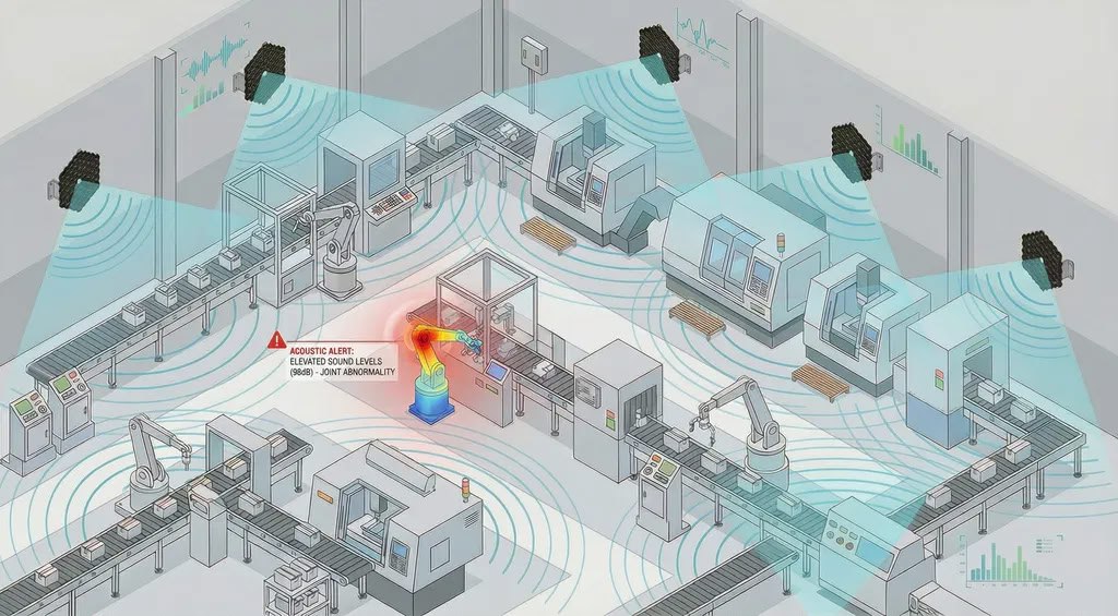 Acoustic Detection visualization showing 3D sound localization