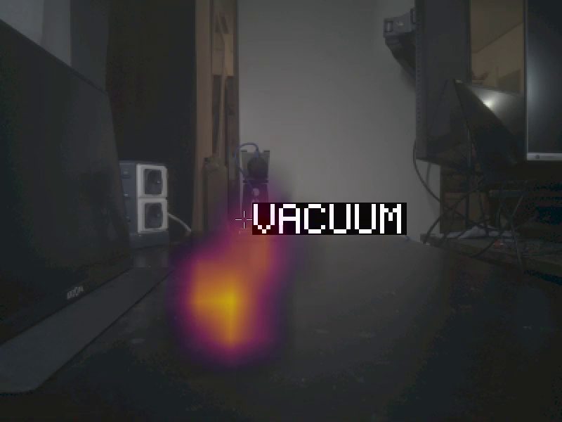 The prototype labelling a located sound as VACUUM